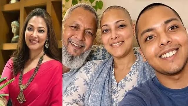 ক্যানসার আক্রান্ত স্ত্রীকে সাহস দিতে মাথা ন্যাড়া করলেন সামিয়ার স্বামী ও ছেলে