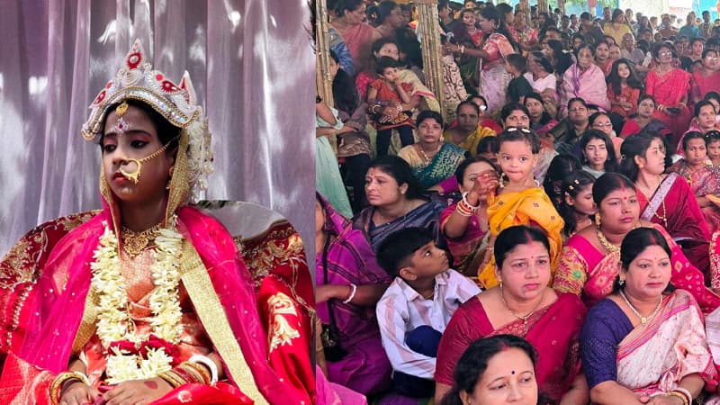 ব্রাহ্মণবাড়িয়ায় মহাষ্টমীতে কুমারী পূজায় ভক্তদের ঢল ব্রাহ্মণবাড়িয়ায় মহাষ্টমীতে কুমারী পূজায় ভক্তদের ঢল
